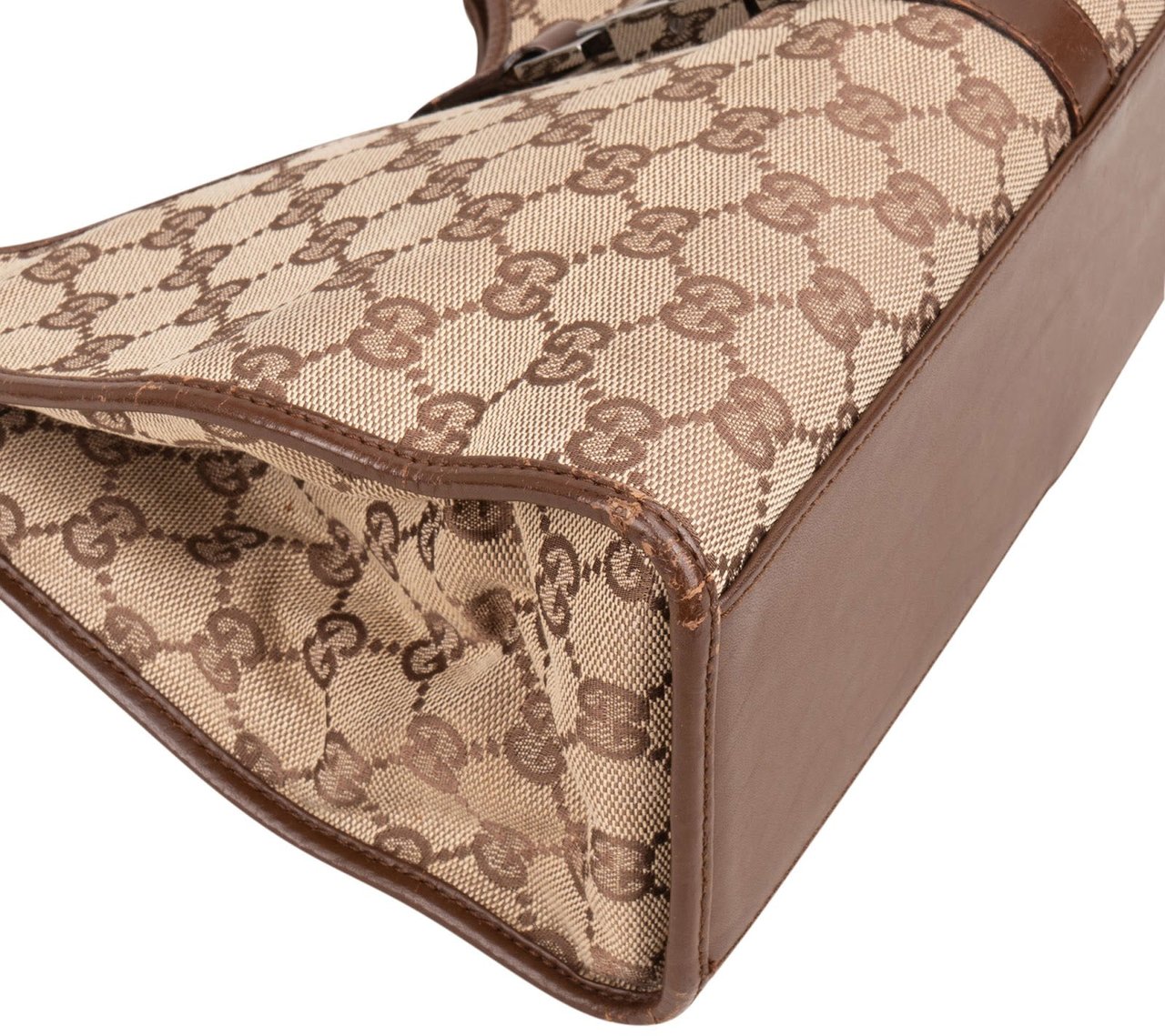 Gucci Gucci Monogram GG Canvas Jackie Shoulder Bag Beige