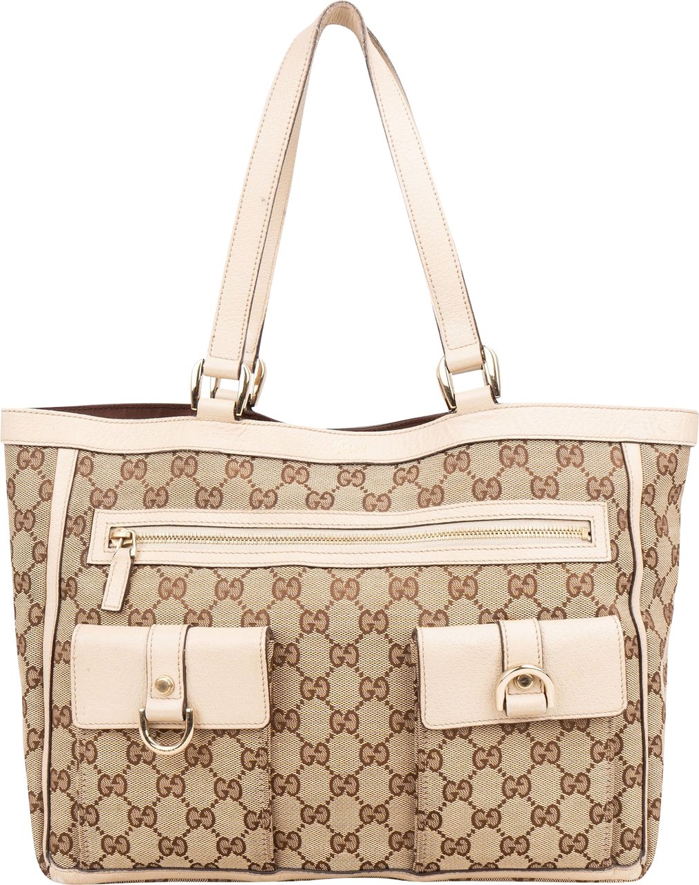 Gucci Monogram GG Canvas Abbey Shoulder Bag Beige