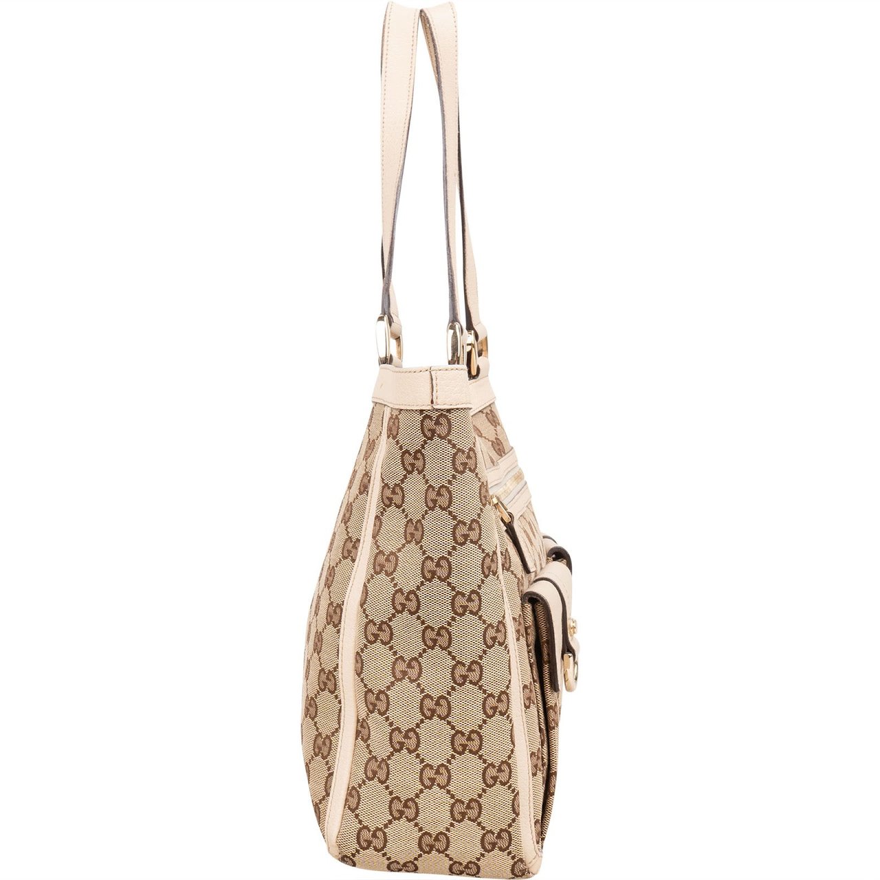 Gucci Gucci Monogram GG Canvas Abbey Shoulder Bag Beige