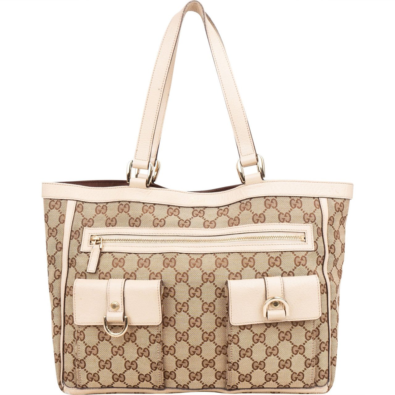Gucci Gucci Monogram GG Canvas Abbey Shoulder Bag Beige
