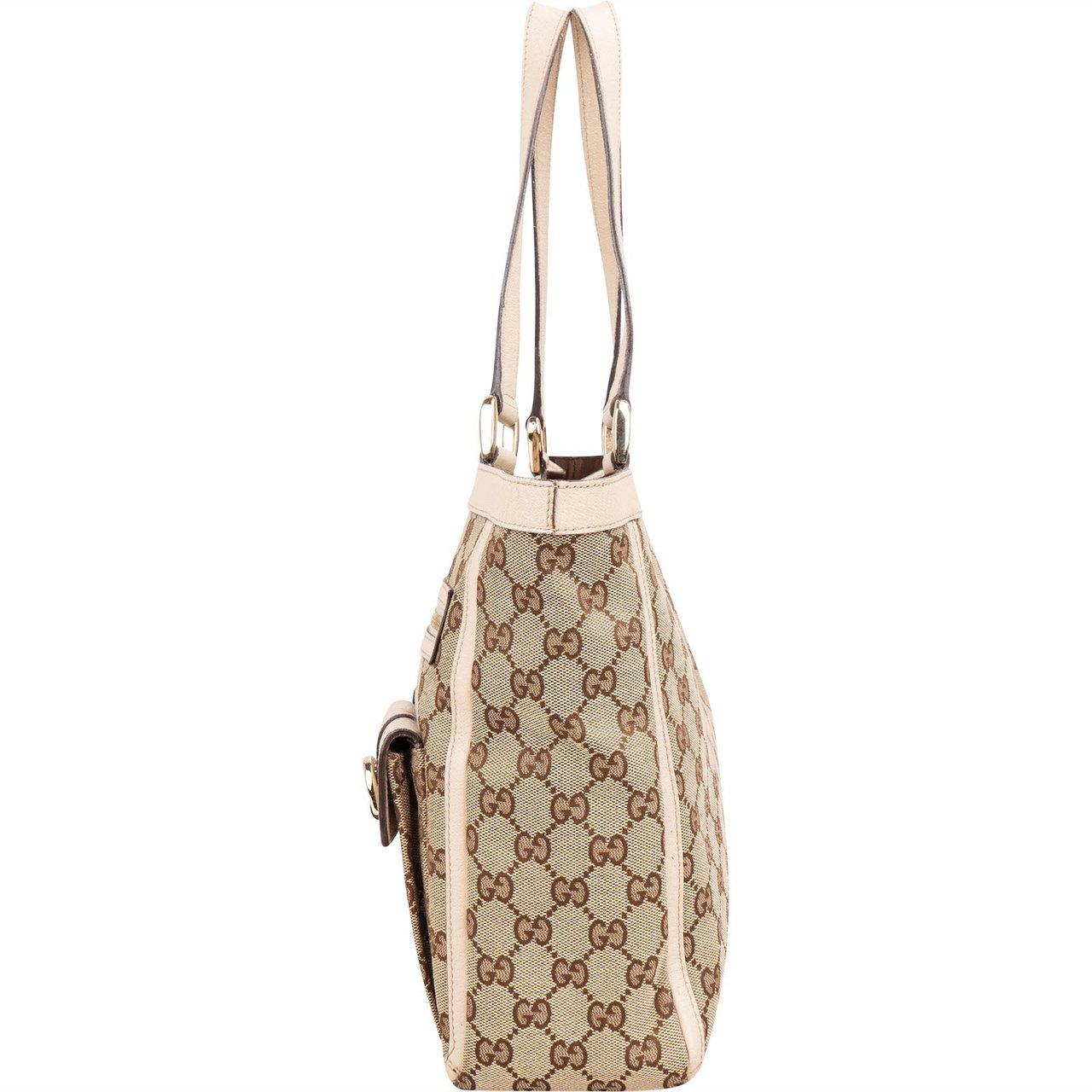 Gucci Gucci Monogram GG Canvas Abbey Shoulder Bag Beige
