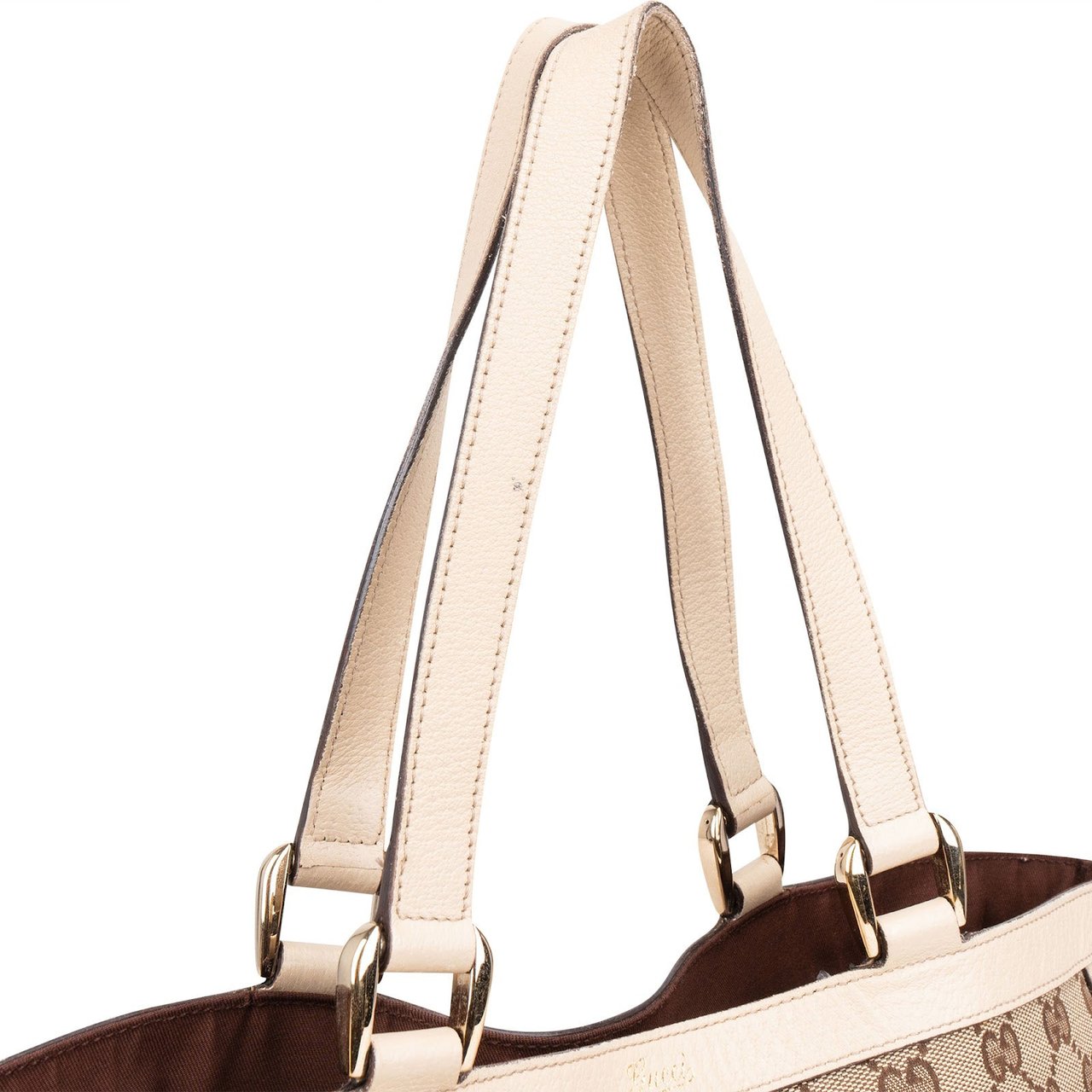 Gucci Gucci Monogram GG Canvas Abbey Shoulder Bag Beige