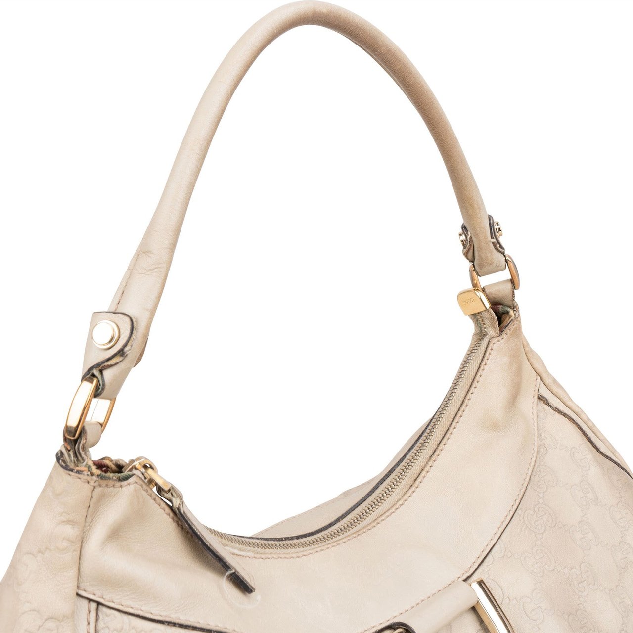 Gucci Gucci GG Leather Abbey Handbag Wit