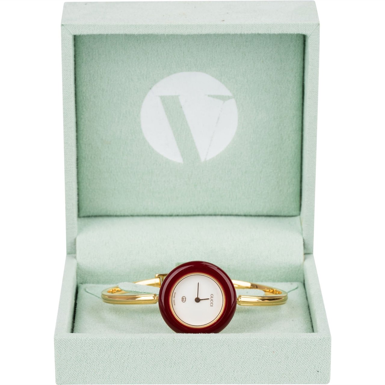 Gucci Gucci Gold Tone Change Bezel 11/12 Women Watch Goud