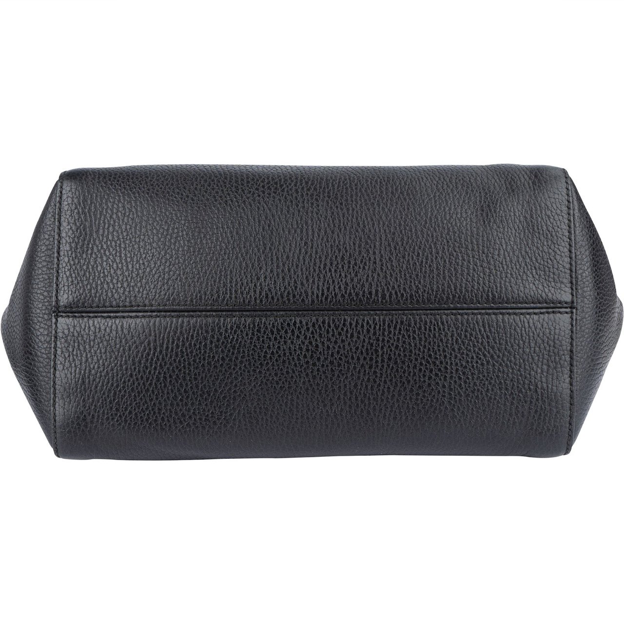 Gucci Gucci Grained Leather Swing Tote Shoulder Bag Zwart