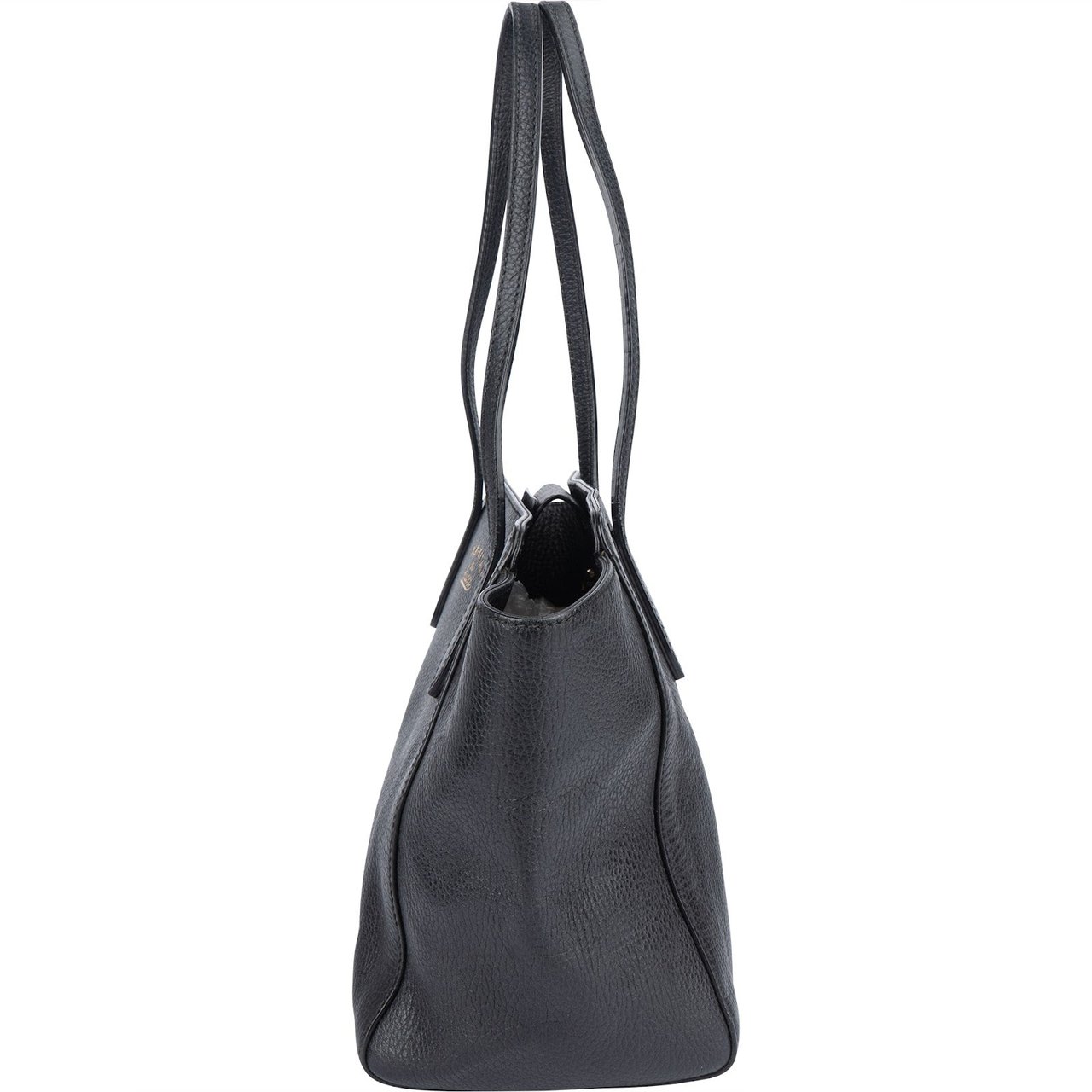 Gucci Gucci Grained Leather Swing Tote Shoulder Bag Zwart