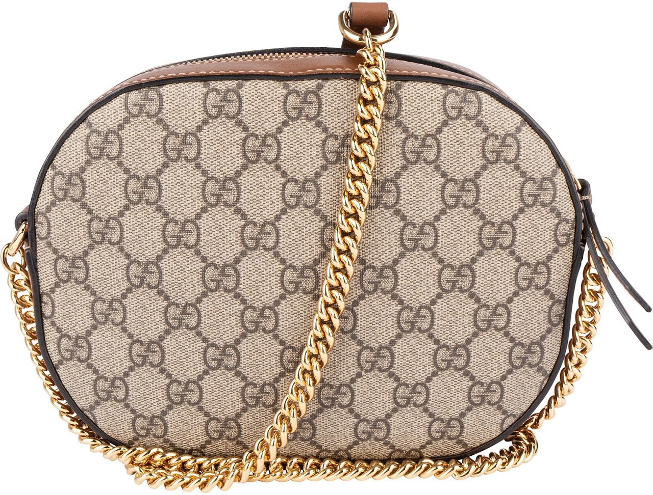 Gucci Gucci Monogram GG Supreme Floral Embroidered Chain Crossbody Bag Beige