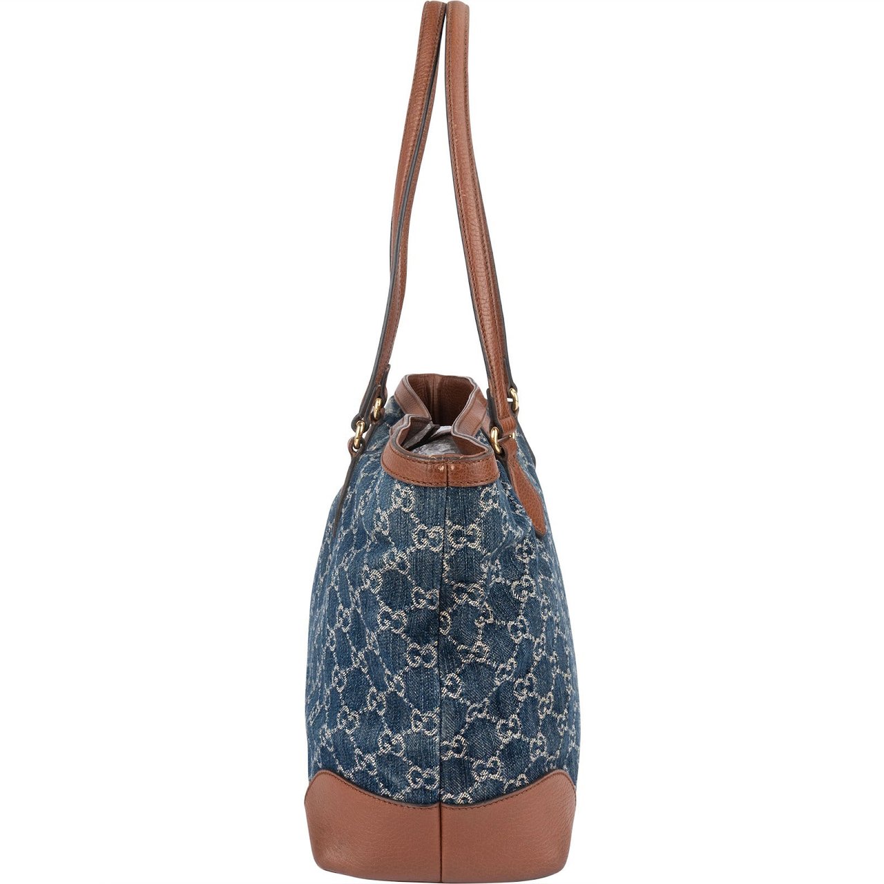 Gucci Gucci Monogram Denim GG Tote Shoulder Bag Blauw