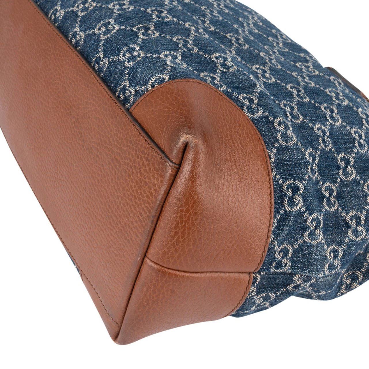 Gucci Gucci Monogram Denim GG Tote Shoulder Bag Blauw