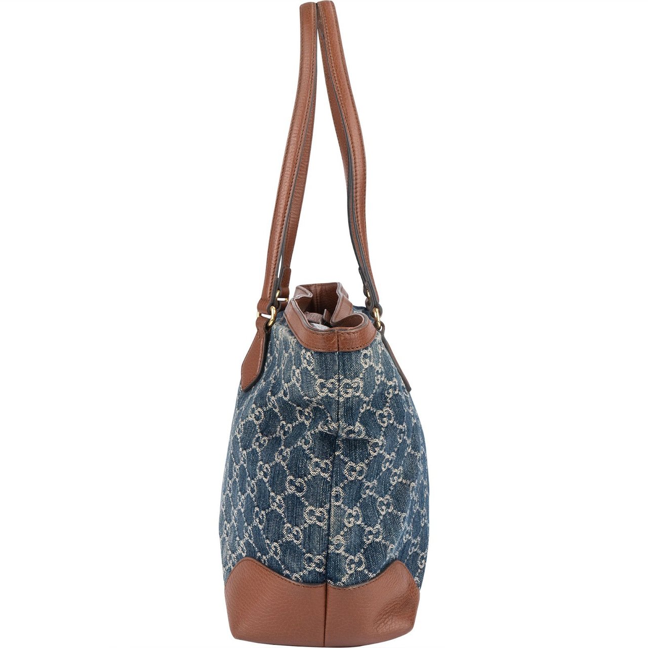 Gucci Gucci Monogram Denim GG Tote Shoulder Bag Blauw