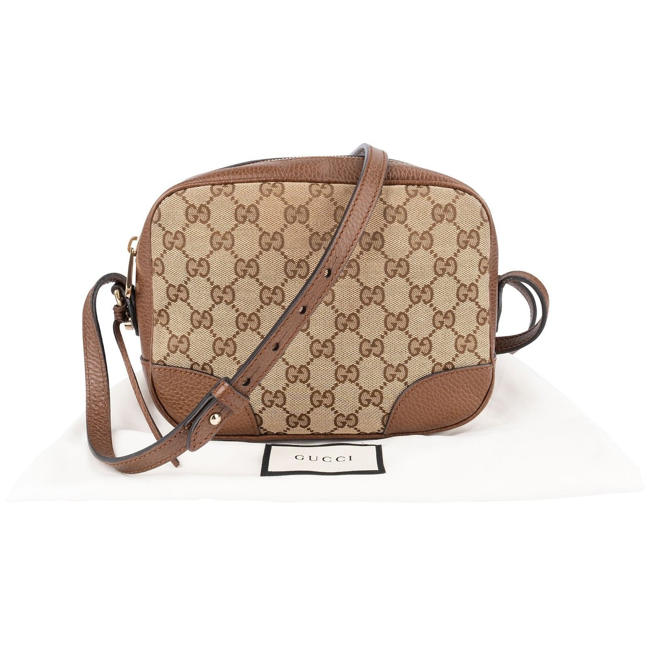 Gucci Gucci Monogram GG Bree Crossbody Bag Beige