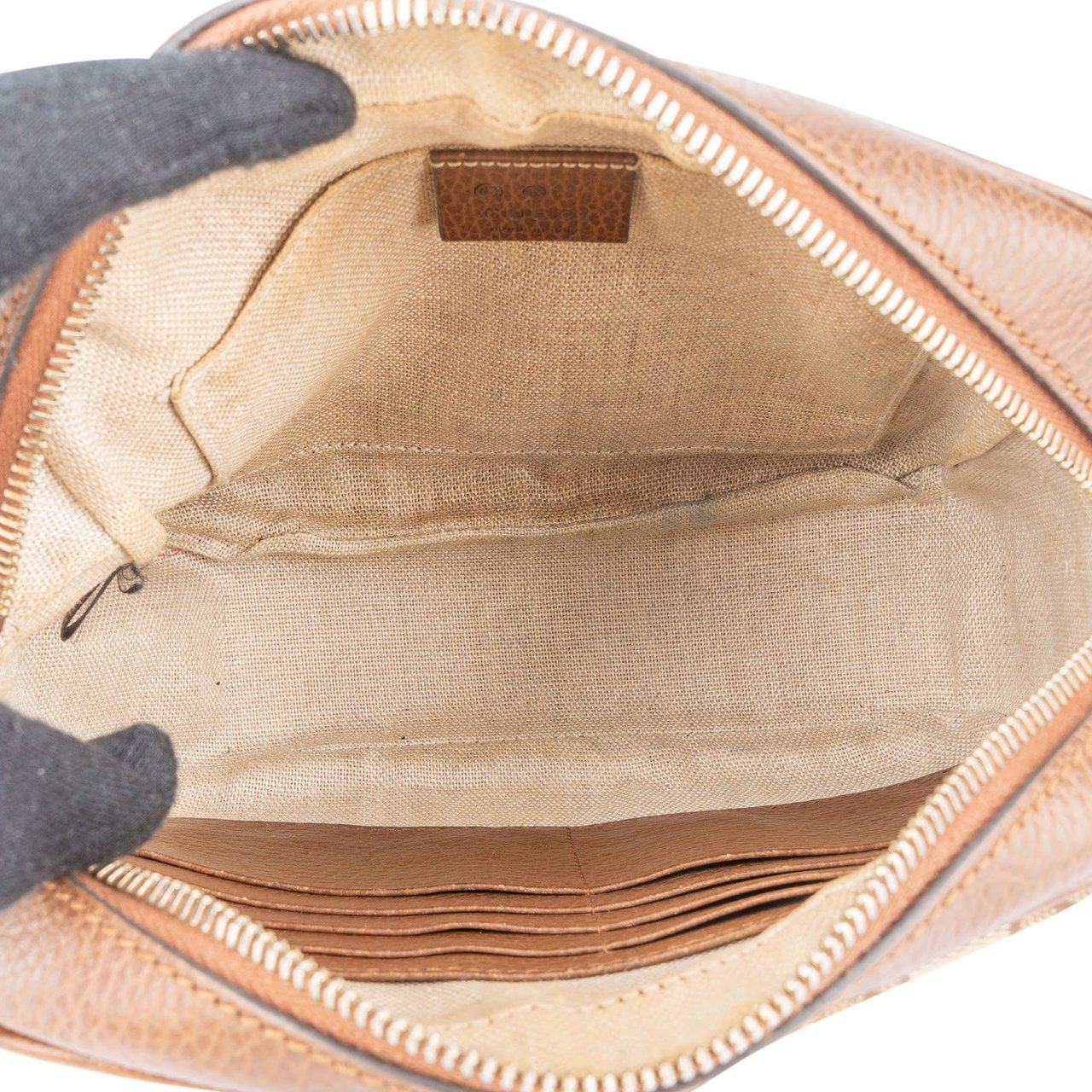 Gucci Gucci Monogram GG Bree Crossbody Bag Beige