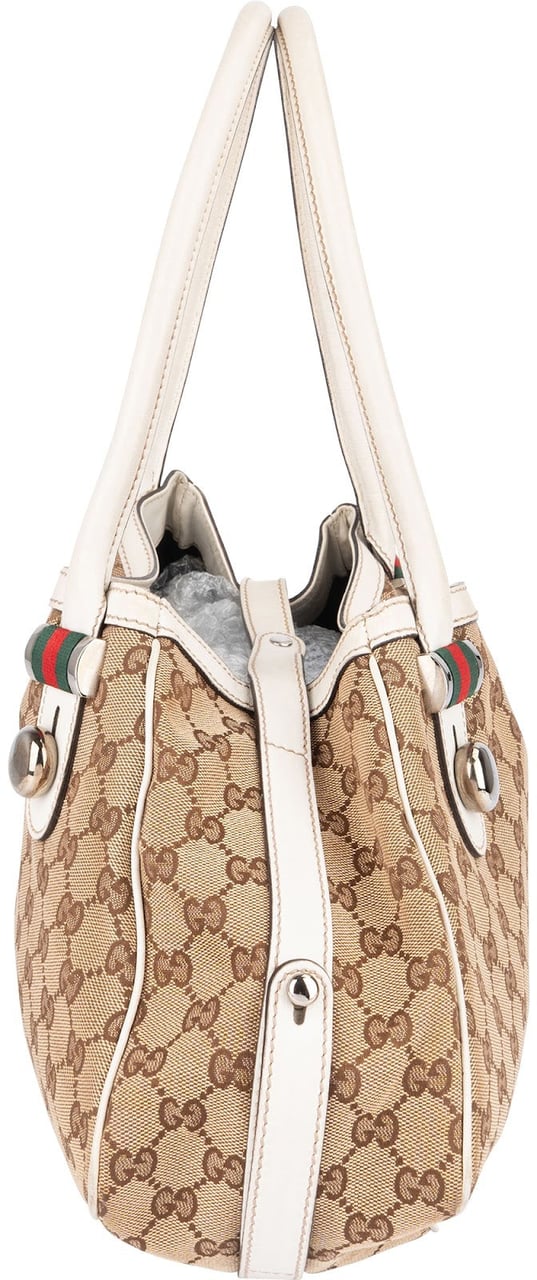 Gucci Gucci Monogram GG Canvas Sherry Line Abbey Shoulder Bag Beige