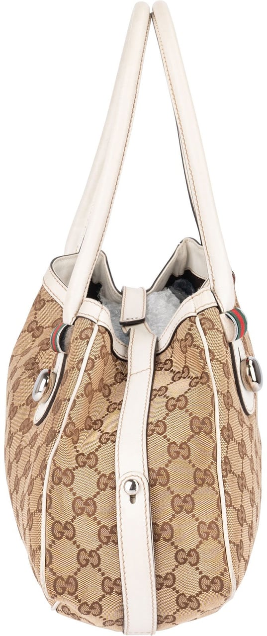 Gucci Gucci Monogram GG Canvas Sherry Line Abbey Shoulder Bag Beige