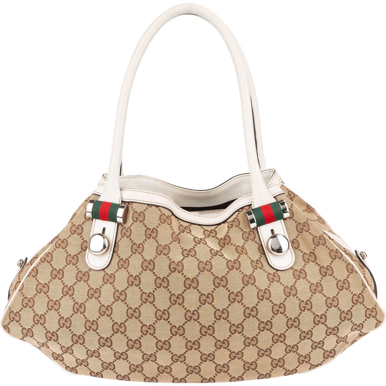 Gucci Gucci Monogram GG Canvas Sherry Line Abbey Shoulder Bag Beige