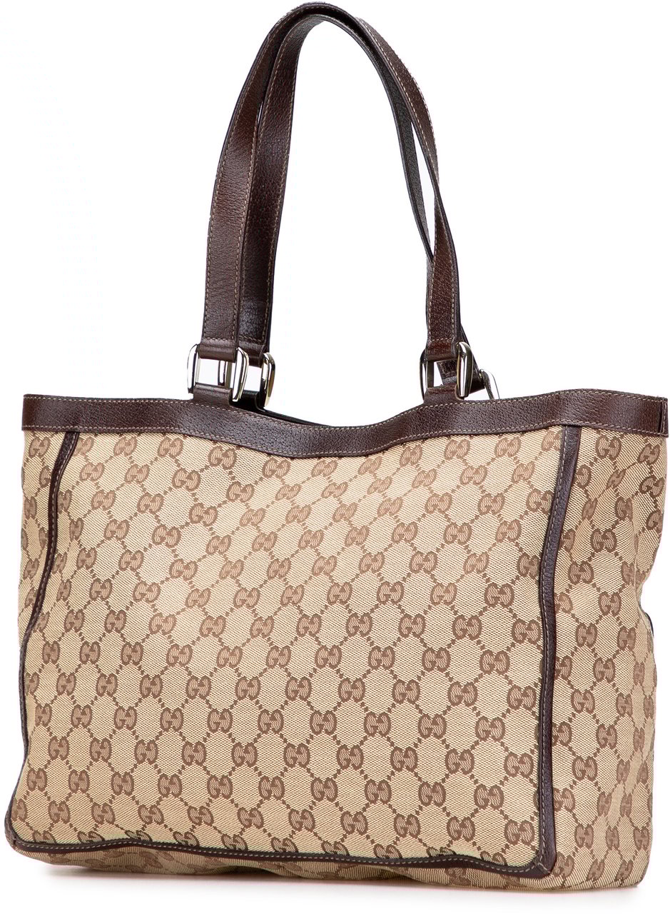 Gucci GG Canvas Abbey D Ring Pocket Tote Bruin