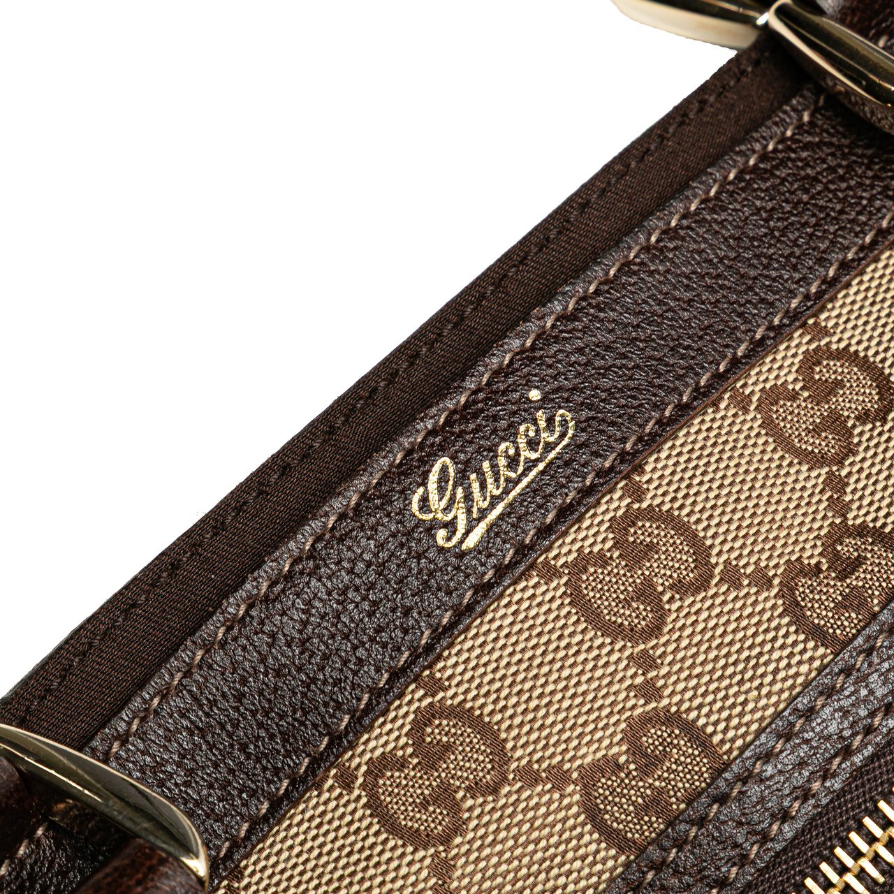 Gucci GG Canvas Abbey D Ring Pocket Tote Bruin