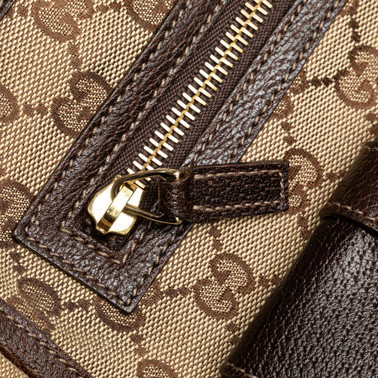 Gucci GG Canvas Abbey D Ring Pocket Tote Bruin