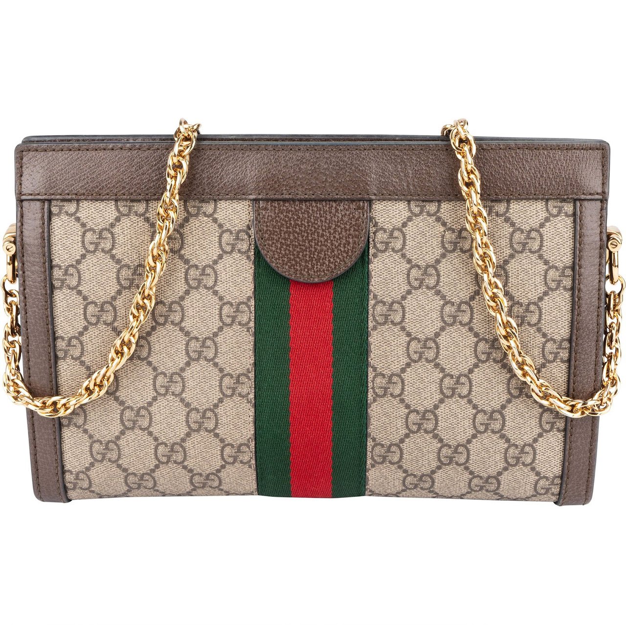 Gucci Gucci Monogram GG Supreme Ophidia Sherry Line Chain Crossbody Bag Bruin