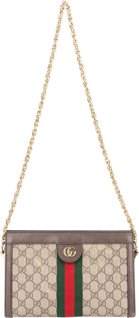 Gucci Gucci Monogram GG Supreme Ophidia Sherry Line Chain Crossbody Bag Bruin