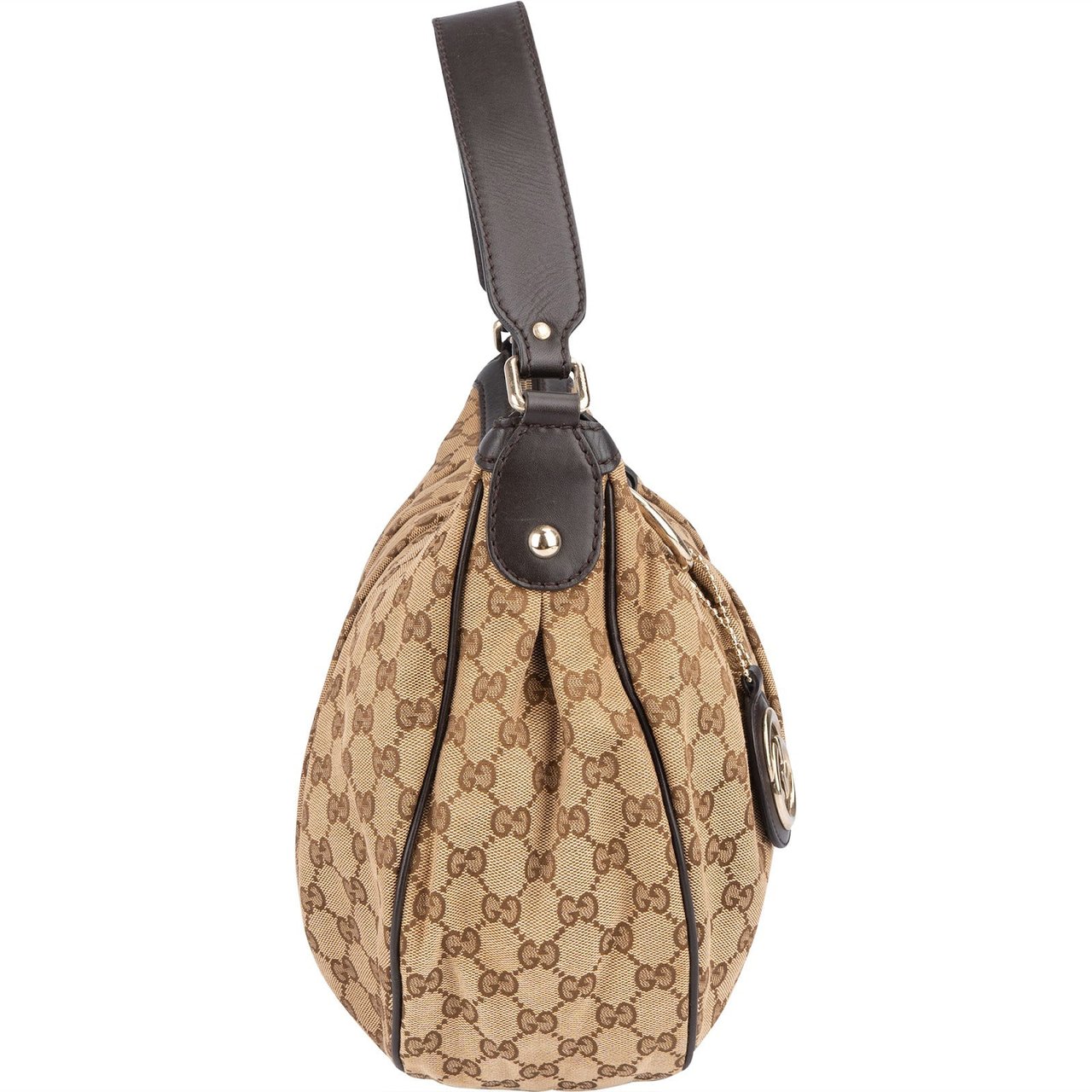 Gucci Gucci Monogram GG Sukey Hobo Handbag Beige