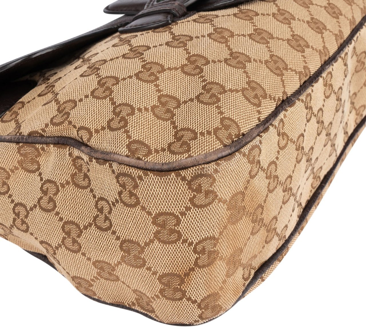 Gucci Gucci Monogram GG Dressage Shelly Crossbody Bag Bruin