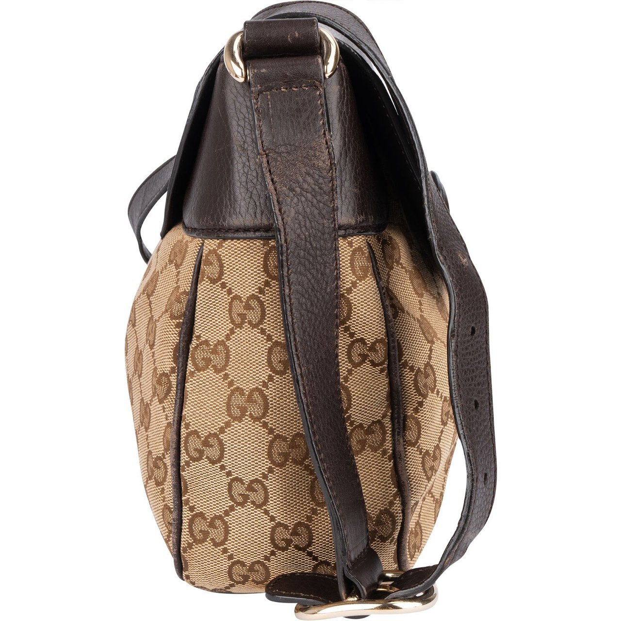 Gucci Gucci Monogram GG Dressage Shelly Crossbody Bag Bruin