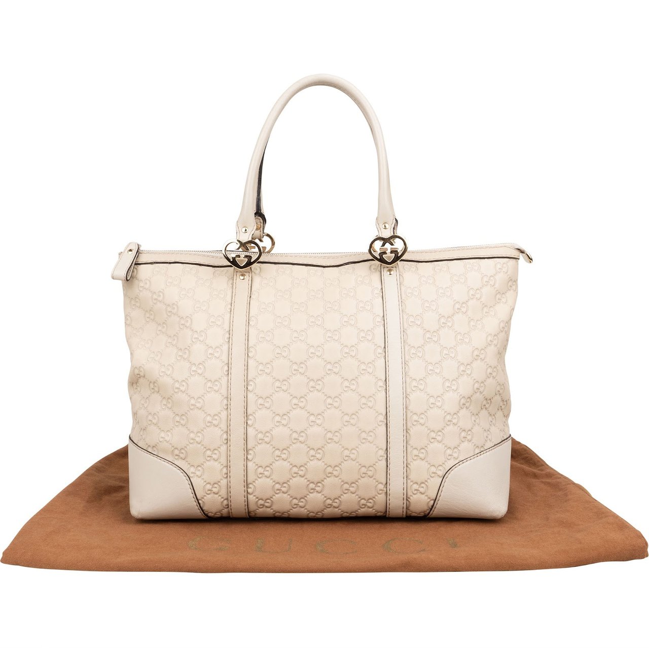 Gucci Guccissima Leather Lovely Heart Tote Handbag Divers