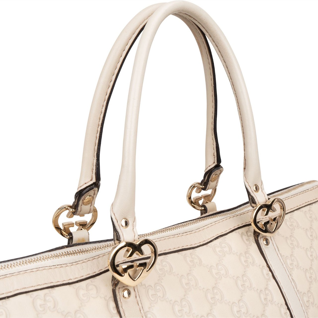 Gucci Guccissima Leather Lovely Heart Tote Handbag Divers