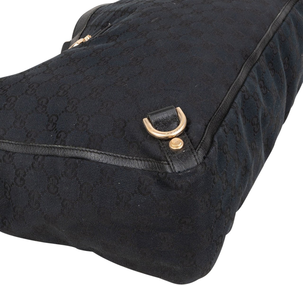 Gucci Gucci Monogram GG Canvas Abbey D-Ring Handbag Zwart