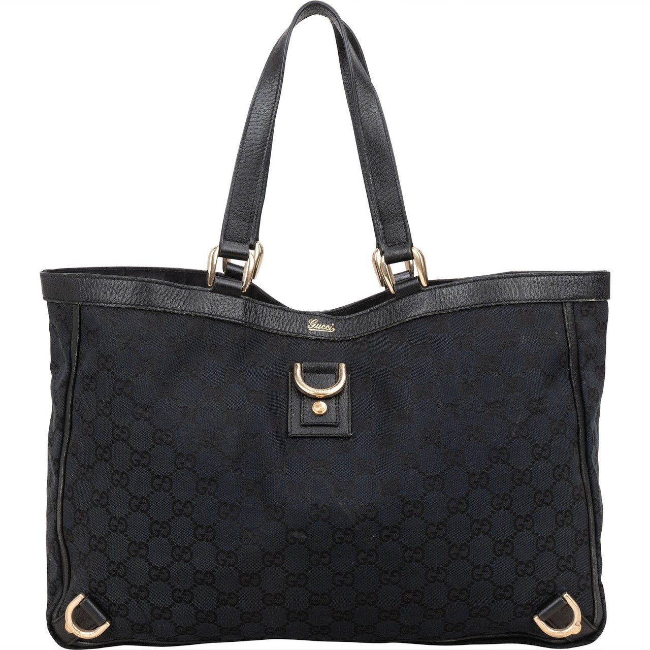 Gucci Gucci Monogram GG Canvas Abbey D-Ring Handbag Zwart