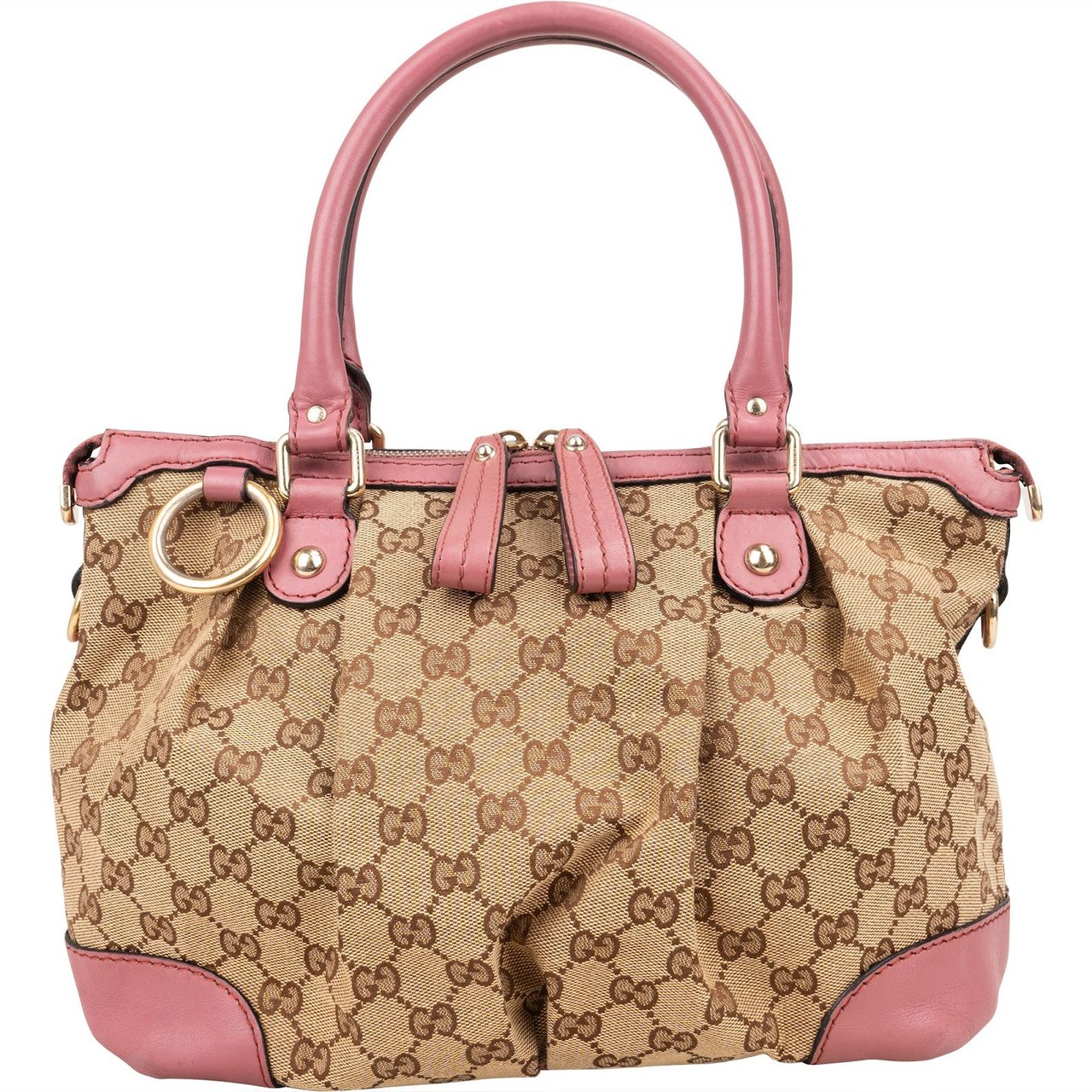Gucci Gucci Monogram GG Canvas Sukey Handbag Beige