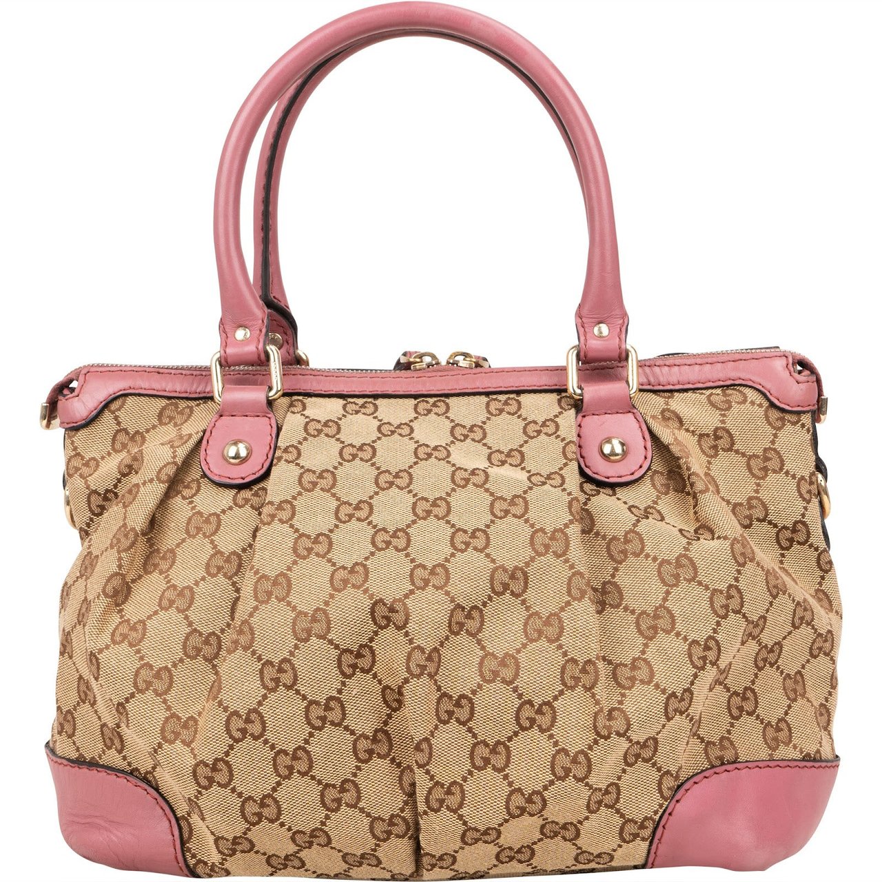 Gucci Gucci Monogram GG Canvas Sukey Handbag Beige