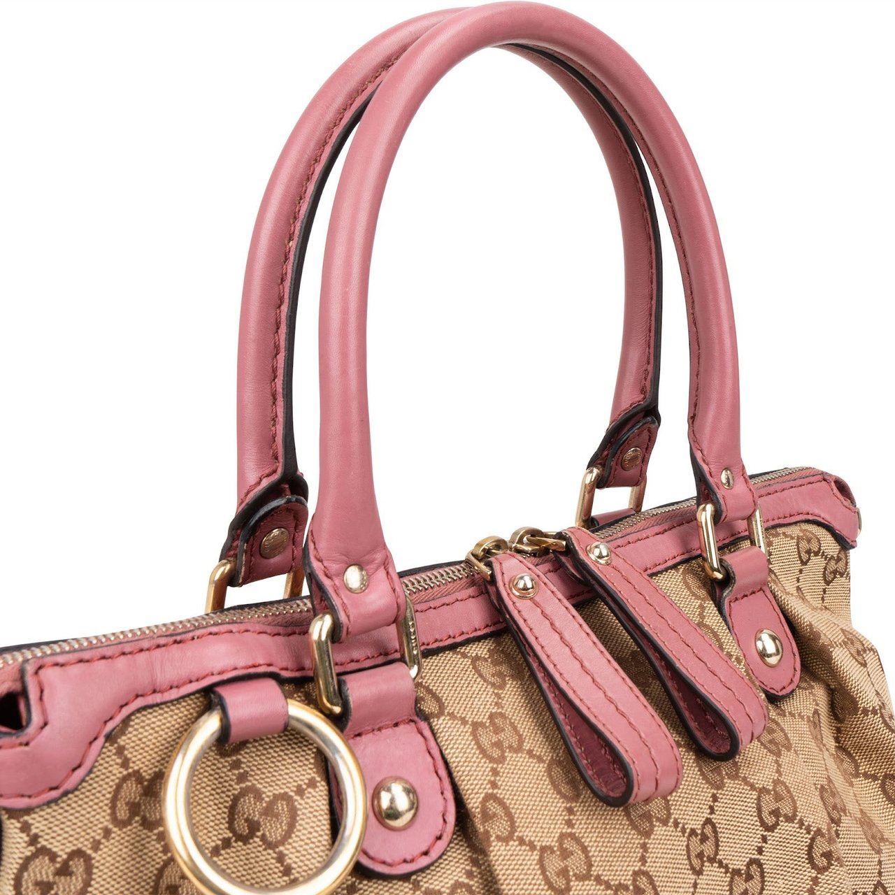 Gucci Gucci Monogram GG Canvas Sukey Handbag Beige
