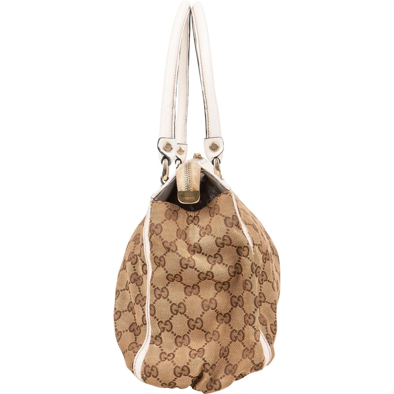 Gucci Gucci Monogram GG Canvas Abbey D-Ring Tote Shoulder Bag Beige