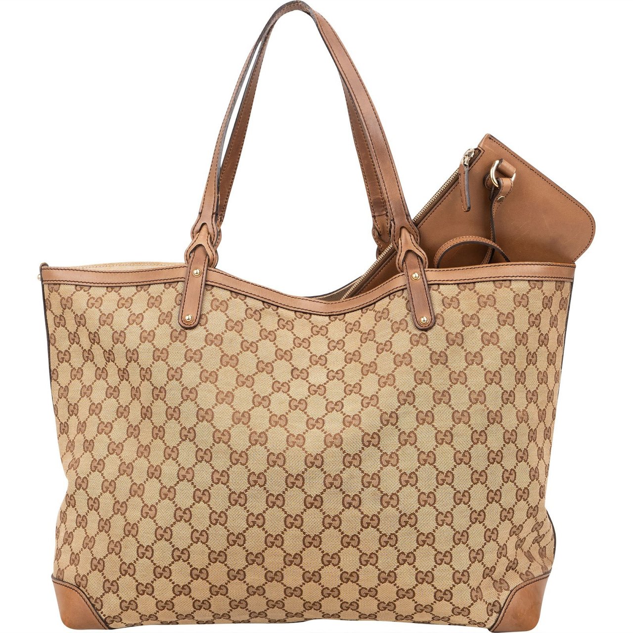 Gucci Gucci Monogram GG Canvas Joy Tote Shoulder Bag Beige