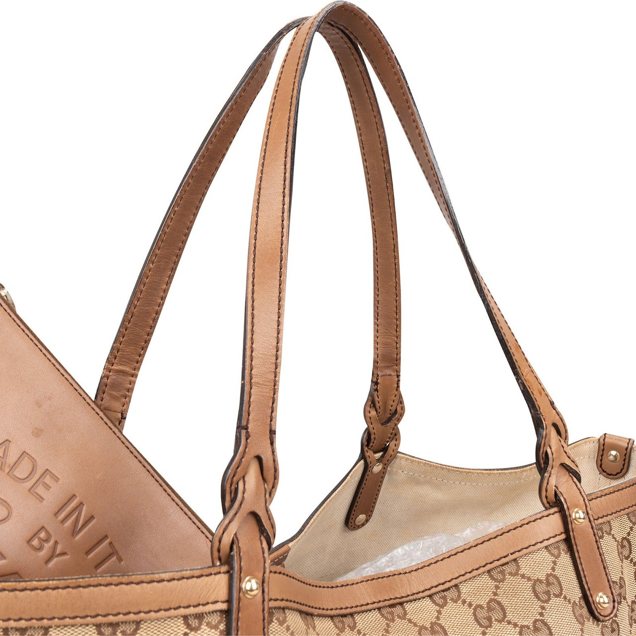 Gucci Gucci Monogram GG Canvas Joy Tote Shoulder Bag Beige