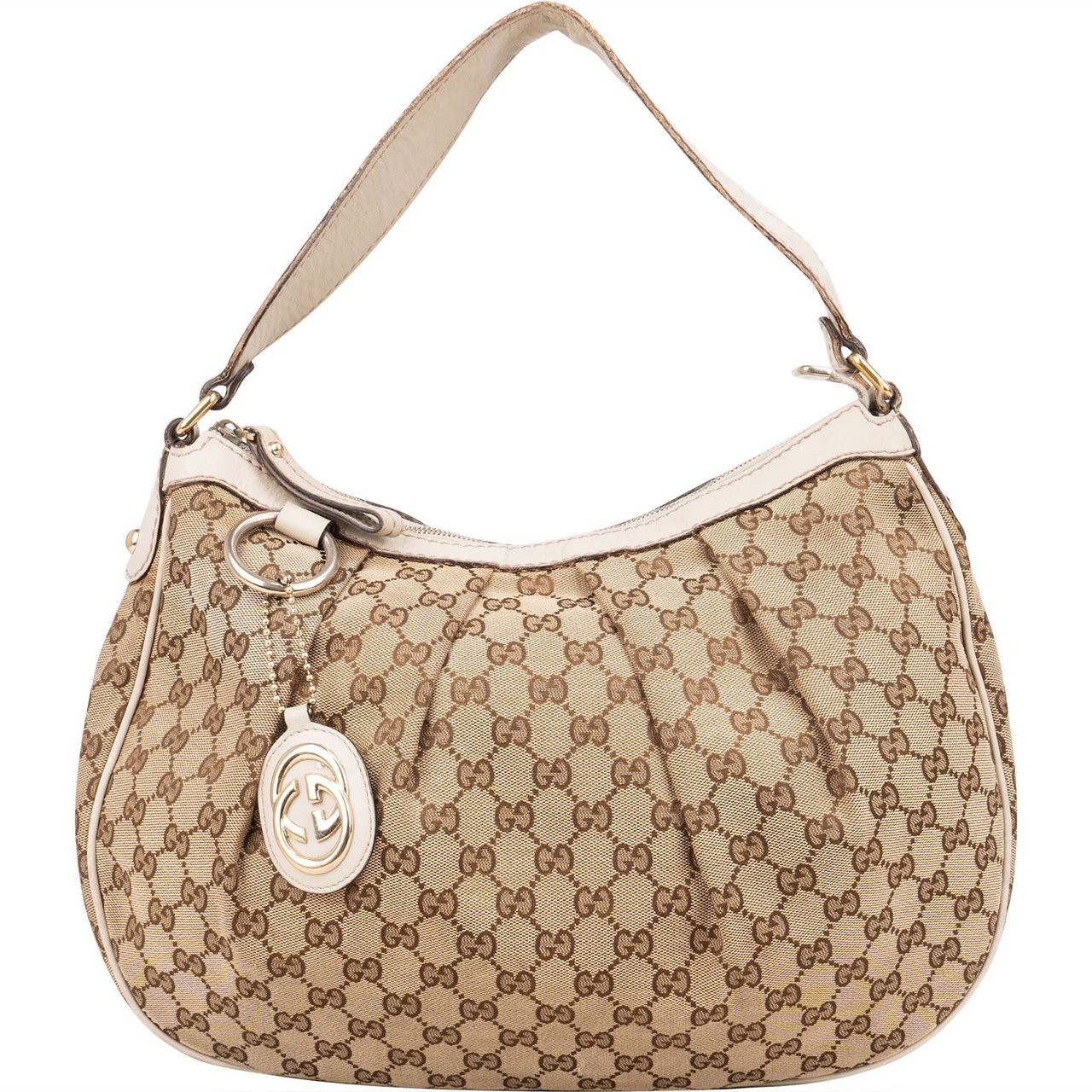 Gucci Gucci Monogram GG Sukey Hobo Shoulder Bag Bruin