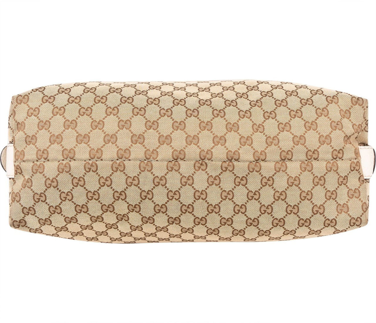 Gucci Monogram GG Heavy Braided Handle Bamboo Shoulder Bag Beige