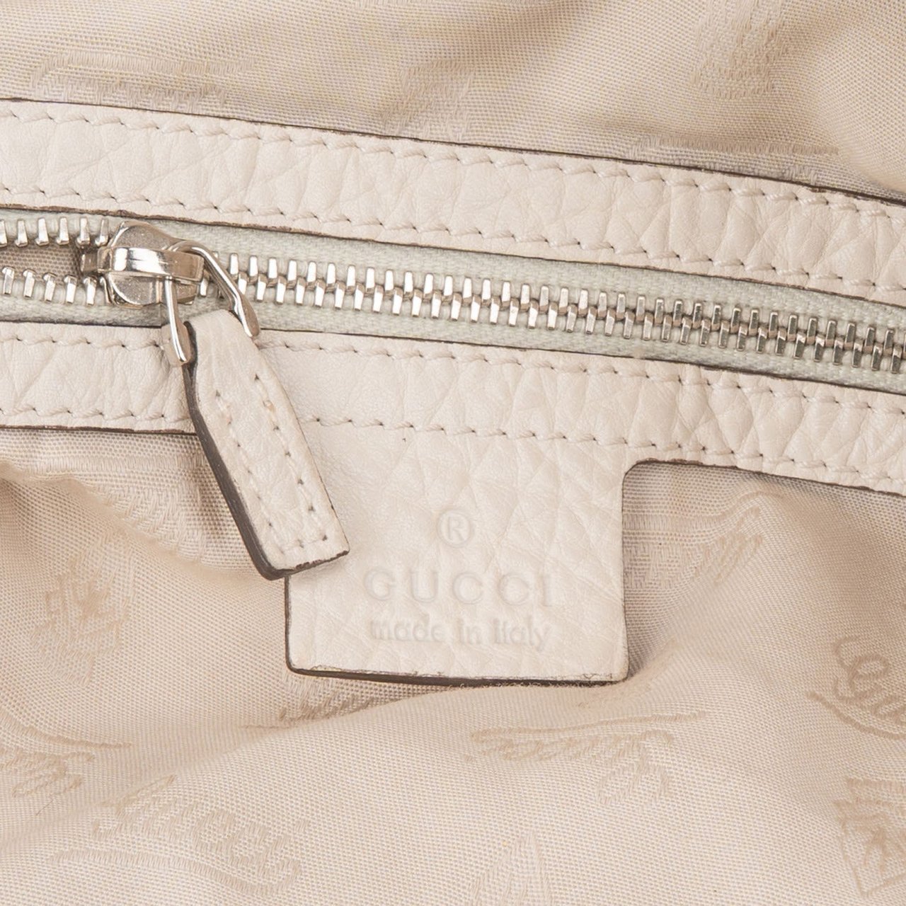 Gucci Gucci Monogram GG Heavy Braided Handle Bamboo Shoulder Bag Beige