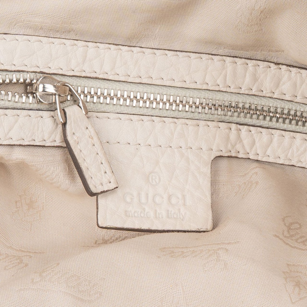 Gucci Monogram GG Heavy Braided Handle Bamboo Shoulder Bag Beige