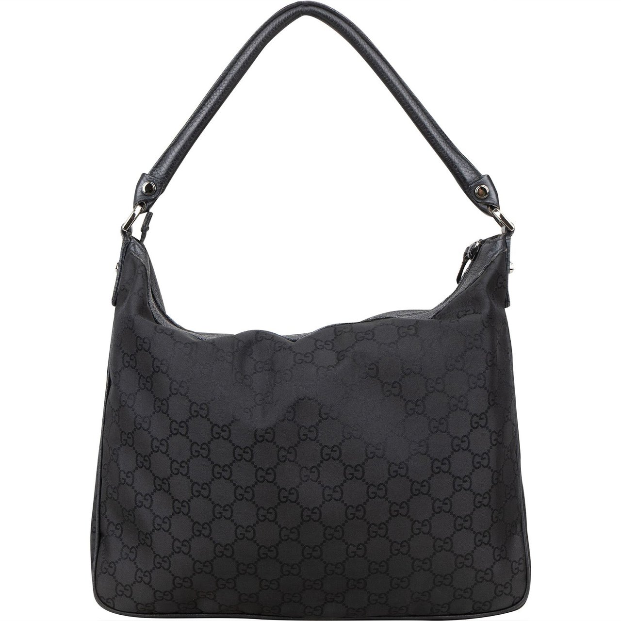 Gucci Gucci Monogram GG Canvas Abbey D-Ring Pocket Hobo Shoulder Bag Zwart