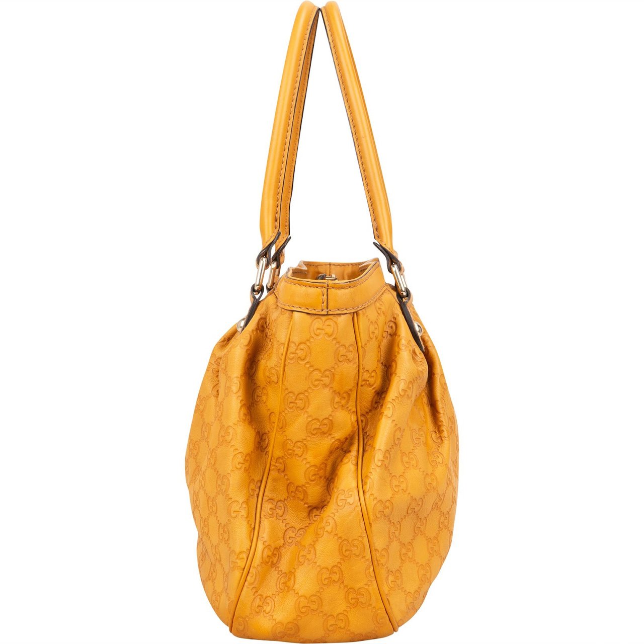 Gucci Gucci Guccissima Leather Sukey Handbag Geel