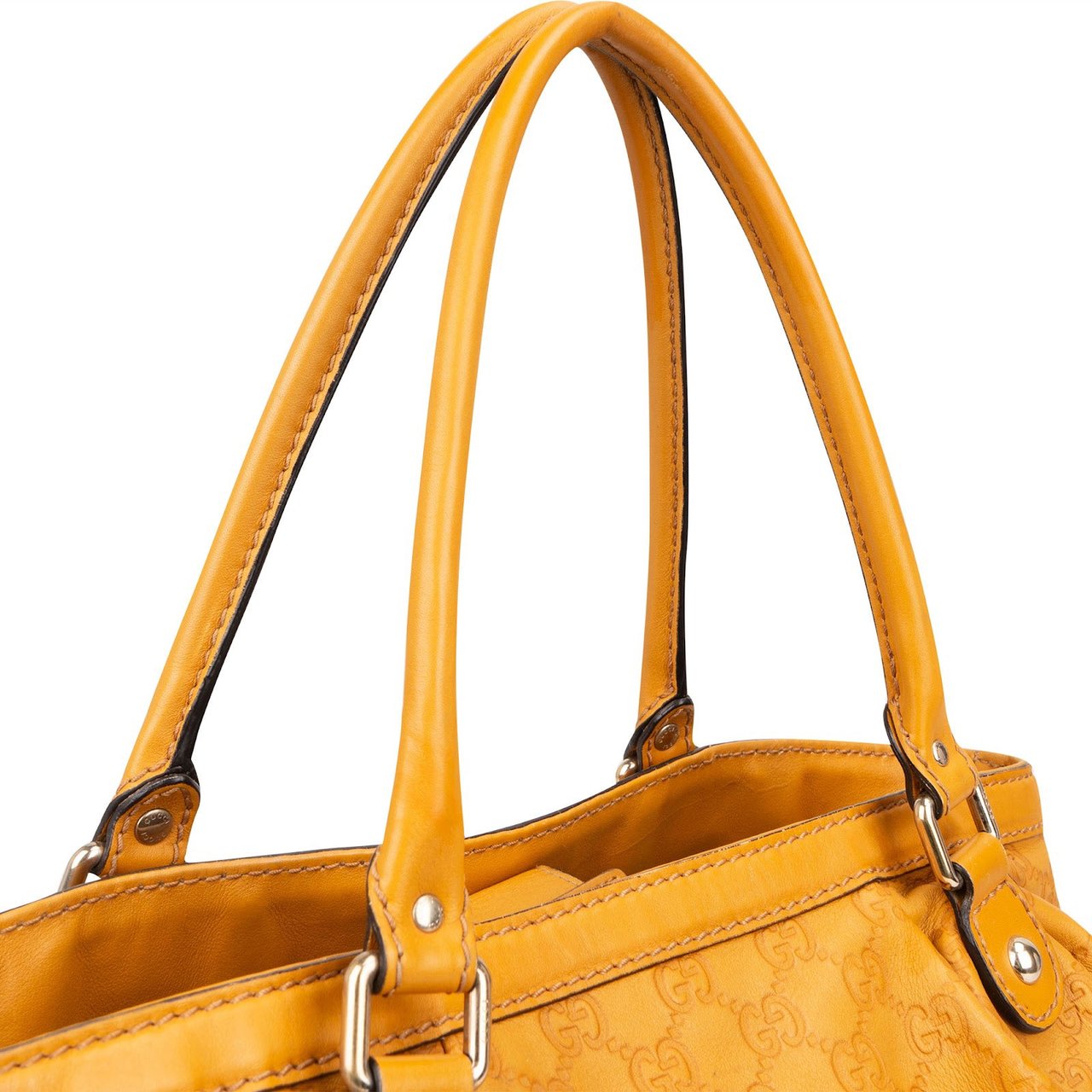 Gucci Gucci Guccissima Leather Sukey Handbag Geel