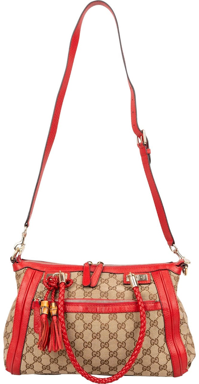 Gucci Gucci GG Monogram Bamboo Handbag Bruin