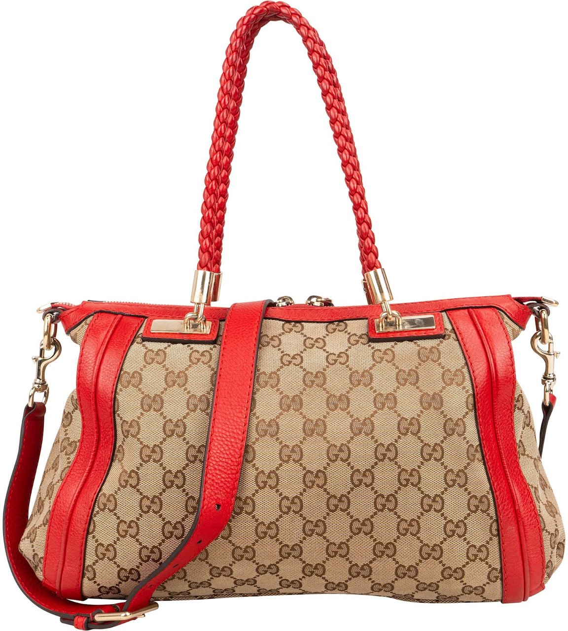 Gucci Gucci GG Monogram Bamboo Handbag Bruin