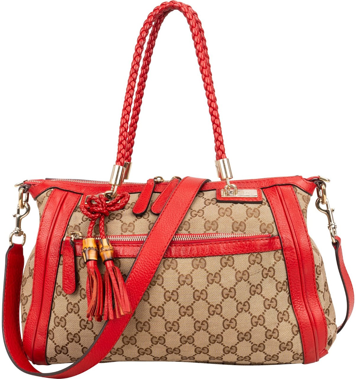 Gucci Gucci GG Monogram Bamboo Handbag Bruin