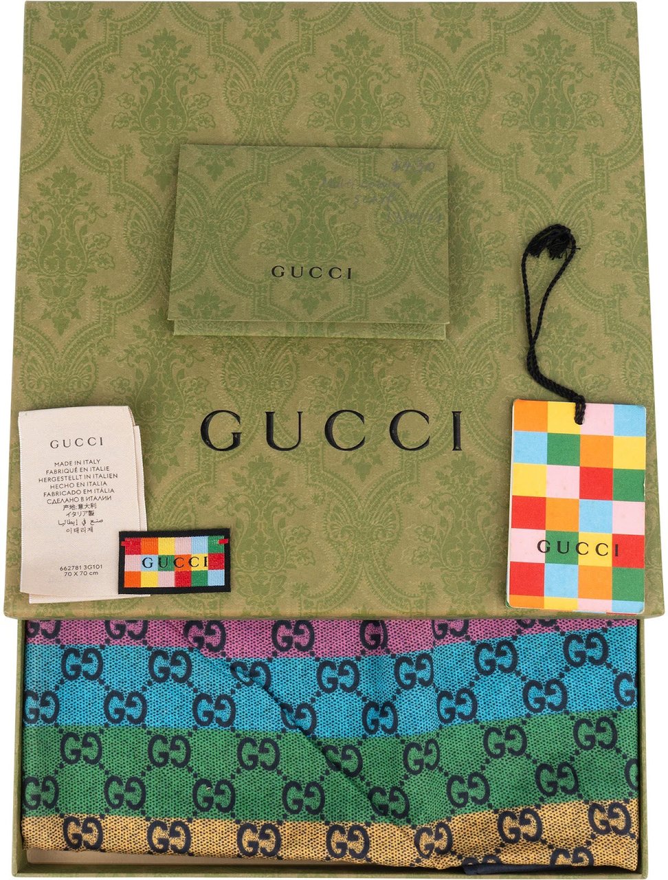 Gucci Gucci Monogram GG Rainbow Print Schal Scarf (70) Divers