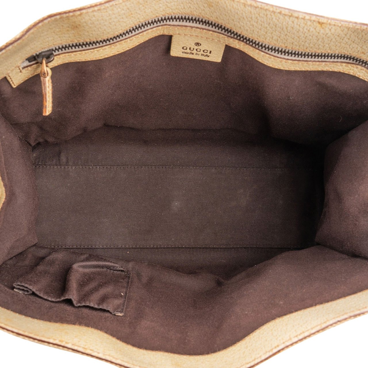 Gucci Gucci Monogram GG Canvas Studded Tote Handbag Beige