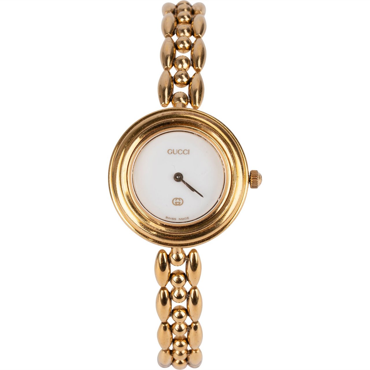Gucci Gucci Gold Tone Change Bezel 11/12 Women Watch Goud